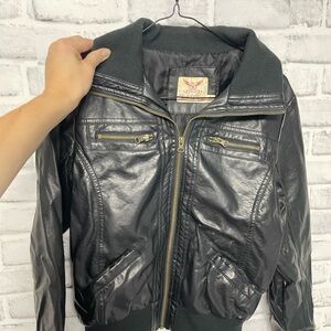 Faded Glory Black Leather Jacket